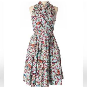 NWT Retrolicious ModCloth bird print wrap dress
